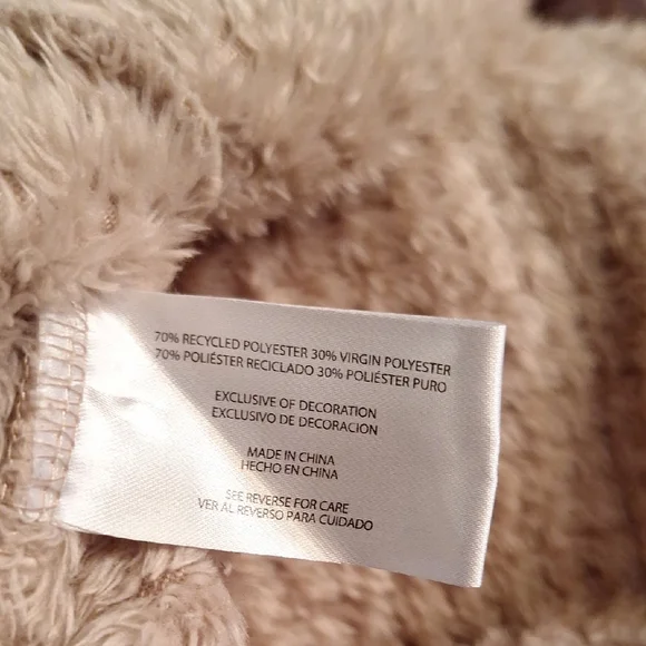 Eddie Bauer Beige Teddy Bear Fleece 1/4 Button Pullover Jacket Medium - Picture 6 of 8